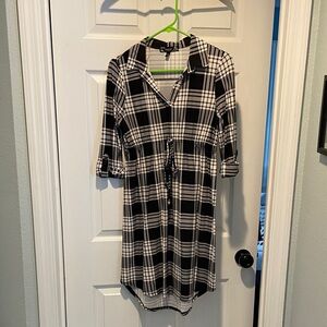 Black and White Plaid Maternity Dress